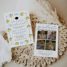 Blaue frische Zitronen-Zitrus-Abschlussfeier