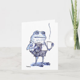 Blaue Frosch-Glückwunschkarte zur Genesung Karte
