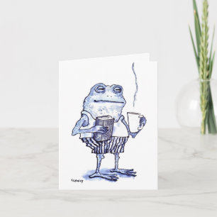 Blaue Frosch-Glückwunschkarte zur Genesung Karte