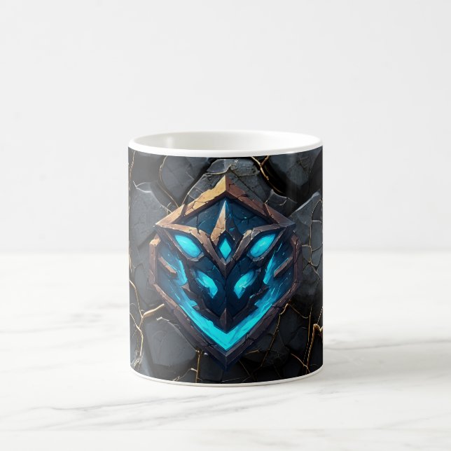 Blaue Frost-Runen-Emblem Kaffeetasse (Mittel)