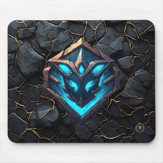 Blaue Frost-Runen-Emblem Mousepad (Vorne)
