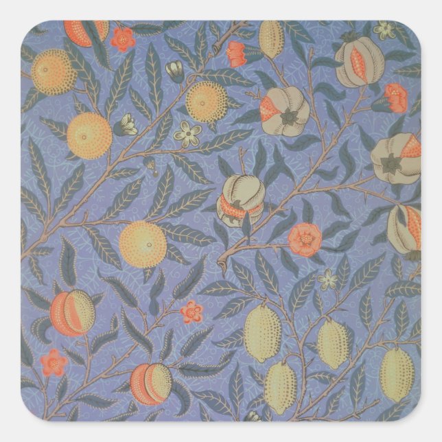 Blaue Früchte" oder "Granatapfel" Quadratischer Aufkleber (Vorderseite)