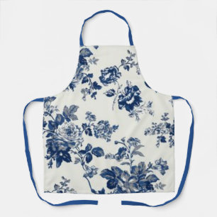 Blaue Frühlingsblumen-Küchenschürze mit individuel Schürze