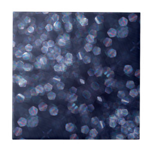 Blaue Funkelnde Bokeh-Lichter Fliese