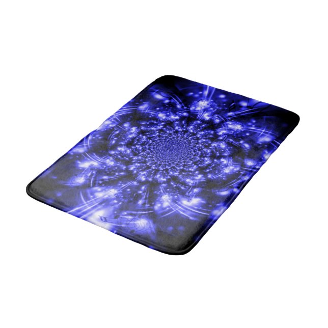 Blaue funkelnde Lichter Badematte (Schrägansicht)