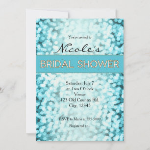 Blaue funkelnde Lichter BRIDAL SHOWER Einladungen