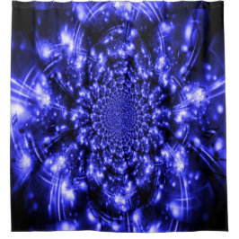 Blaue funkelnde Lichter Duschvorhang