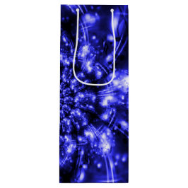 Blaue funkelnde Lichter Geschenktüte Für Weinflaschen