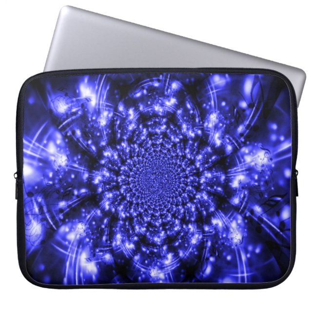 Blaue funkelnde Lichter Laptopschutzhülle (Vorderseite)
