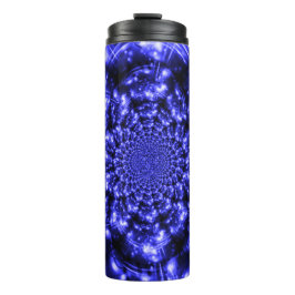 Blaue funkelnde Lichter Thermosbecher