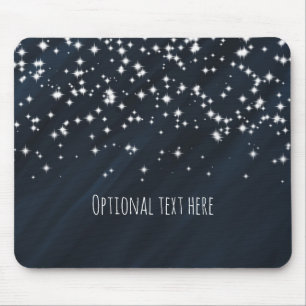 Blaue & Funkelnde Sterne Elegante Glamour Mousepad