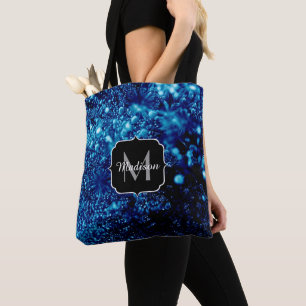 Blaue Funken Abstrakte gefrorene Blasen Monogramm