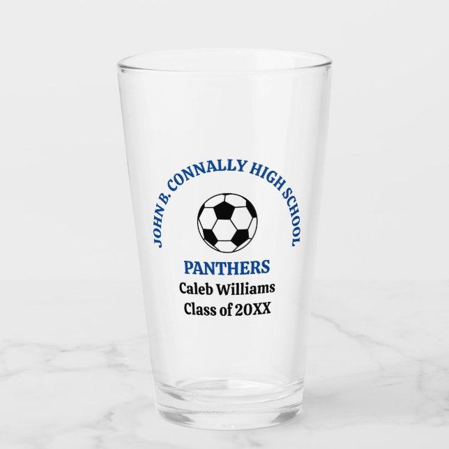 Blaue Fußballmannschaft der High School personalis Glas (Vorderseite)