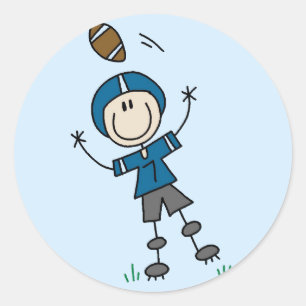 Blaue Fußballspieler T-Shirts und Geschenke Runder Aufkleber