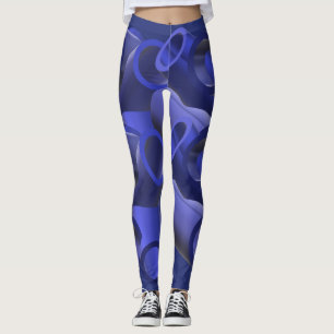 Blaue Futuristische Rohrmuster Art Leggings