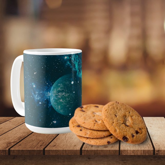 Blaue Galaktische Planetenansicht Kaffeetasse (Von Creator hochgeladen)