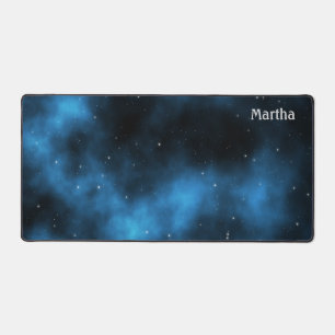 Blaue Galaxie benutzerdefinierter Name Schreibtischunterlage