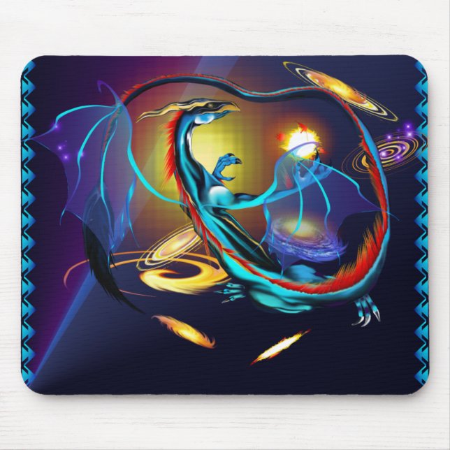 Blaue Galaxie Dragon_Mousepad Mousepad (Vorne)