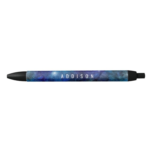 Blaue Galaxie hat personalisierten Namensstift in Kugelschreiber (Vorderseite)