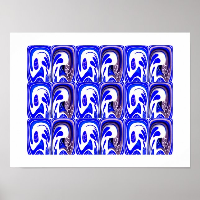 Blaue Galaxie-Kunst Poster (Vorne)