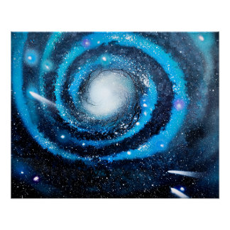 Blaue Galaxie Poster