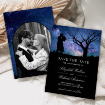 Blaue Galaxie Romantisches Paar Foto Hochzeit