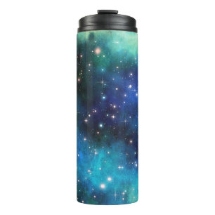 Blaue Galaxie Sternennacht Thermosbecher