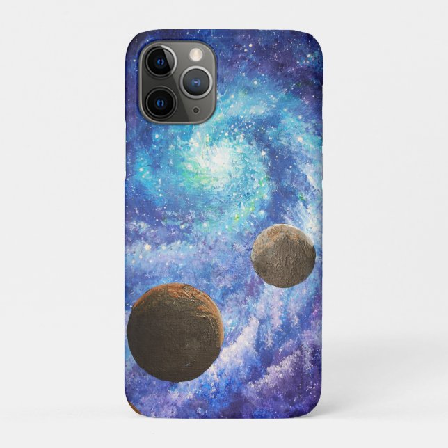 Blaue Galaxie und Planeten Case-Mate iPhone Hülle (Rückseite)