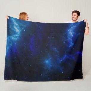 BLAUE GALAXY FLEECEDECKE