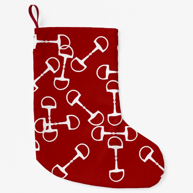Blaue Galoping-Pferde-Muster Kleiner Weihnachtsstrumpf (Vorderseite)