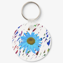 Blaue Gänseblümchen-Abstrakt-Grafik-Rundschlüssela