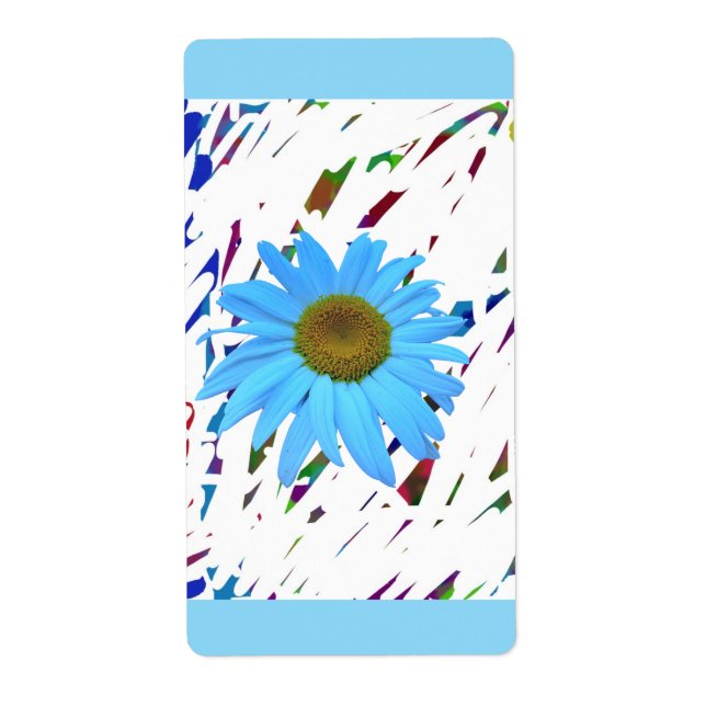 Blaue Gänseblümchen-Abstrakt-Grafik-Versand-Adress (Vorne)