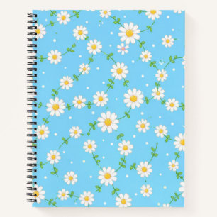 Blaue Gänseblümchen-Blumen-Notizbuch Notizbuch