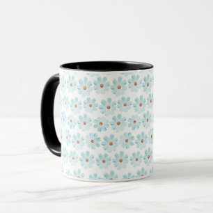 Blaue Gänseblümchen-Blumenmuster-Tasse Tasse