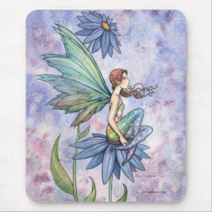 Blaue Gänseblümchen-Fee-Mauspad von Molly Harrison Mousepad