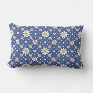 Blaue Gänseblümchen-Kissen Lendenkissen