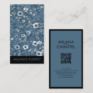 Blaue Gänseblümchen Moderne Trendy-Blume Florist Visitenkarte