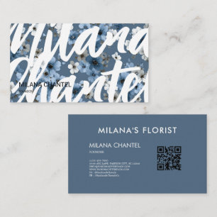 Blaue Gänseblümchen Moderne Trendy-Blume Florist Visitenkarte