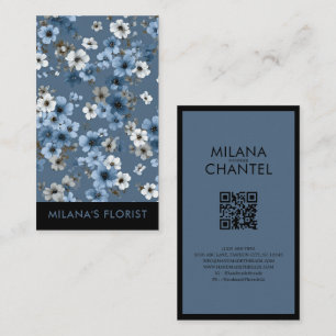 Blaue Gänseblümchen Moderne Trendy-Blume Florist Visitenkarte