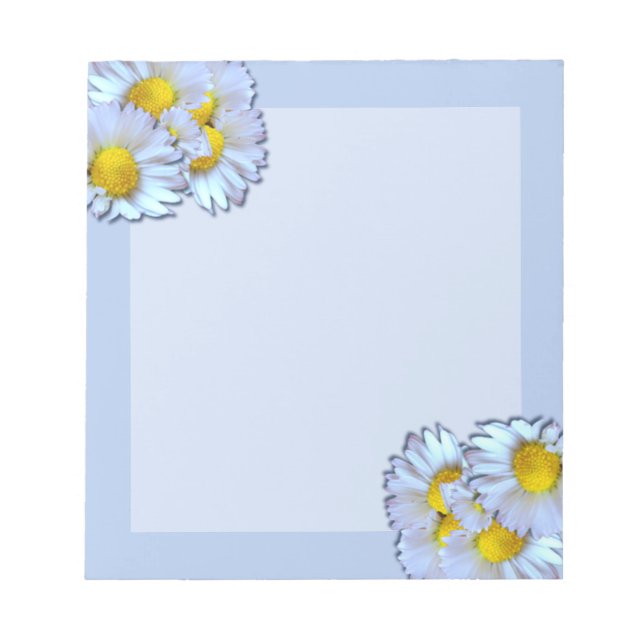 Blaue Gänseblümchen Notizblock (Vorderseite)