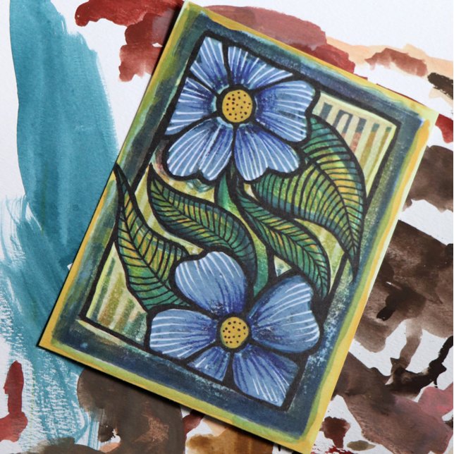Blaue Gänseblümchen                                Postkarte (Von Creator hochgeladen)