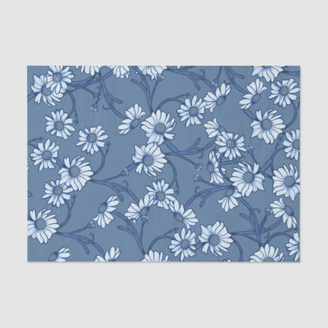 Blaue Gänseblümchen Seidenpapier (Vorderseite)