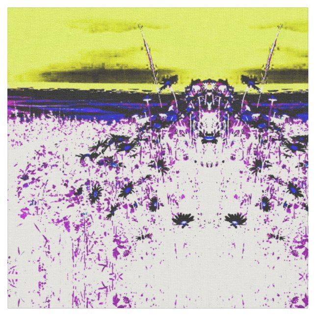 Blaue Gänseblümchen Stoff (Nahaufnahme)