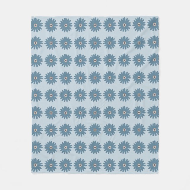 Blaue Gänseblume Fleecedecke (Vorderseite)