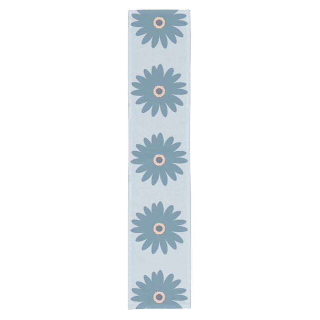 Blaue Gänseblume Kurzer Tischläufer (Vorderseite)
