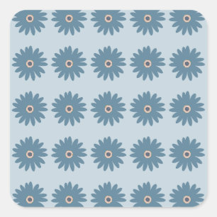 Blaue Gänseblume Quadratischer Aufkleber