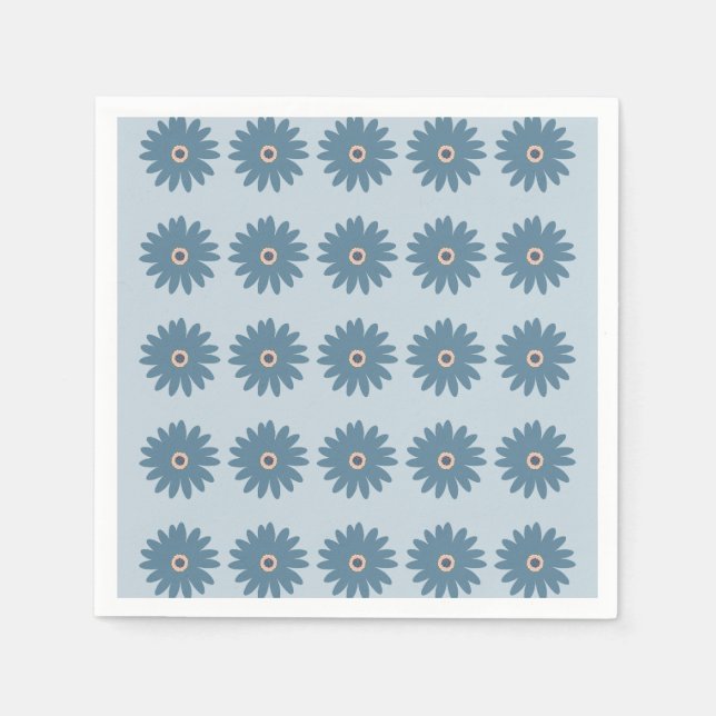 Blaue Gänseblume Serviette (Vorderseite)