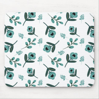 Blaue Garten Blumen Nacht Kissenhülle Mousepad
