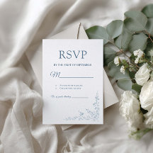 Blaue Garten Botanische RSVP-Karte