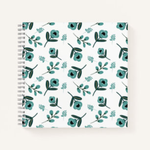 Blaue Gartennacht Blumen  Notizbuch
